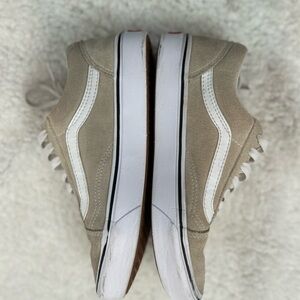 Vans Tan and White Sneakers Classic Skate Style